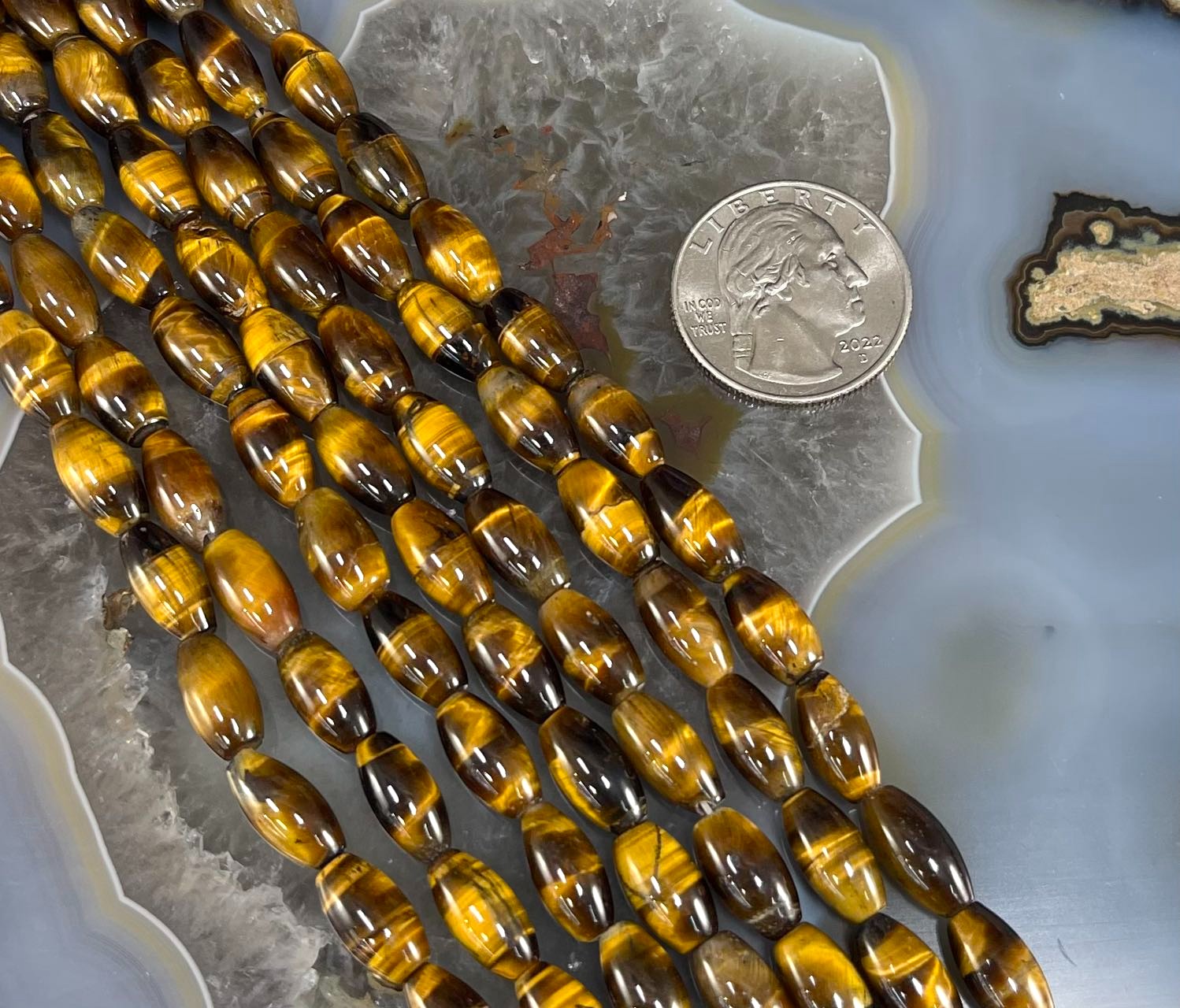 Yellow Tiger Eye Barrel 6x11mm-3