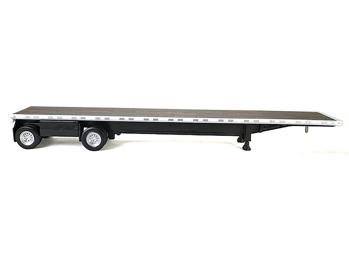 High Boy Spread Axle Flatbed Trailer White 1/87 (HO) Plastic Model Car by HO Logistics-1