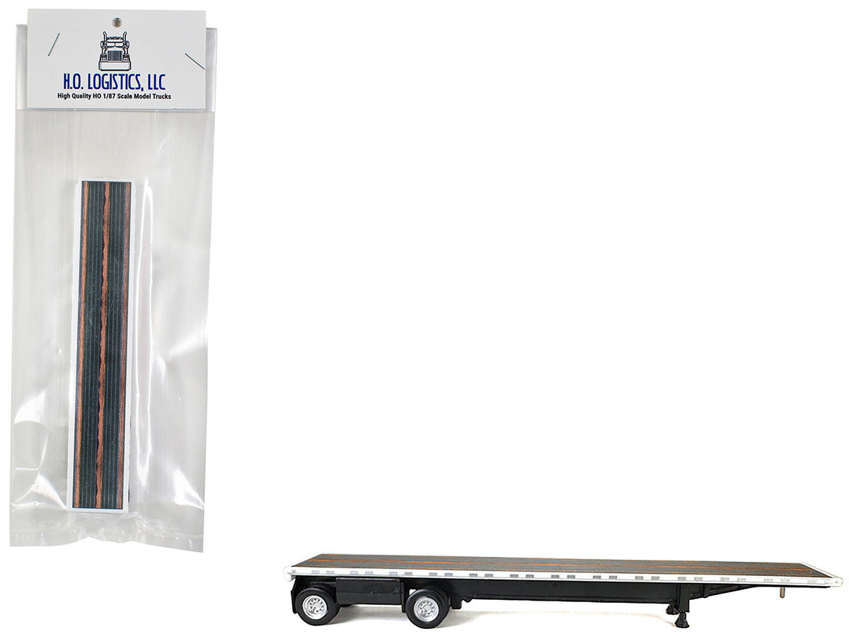 High Boy Spread Axle Flatbed Trailer White 1/87 (HO) Plastic Model Car by HO Logistics-2