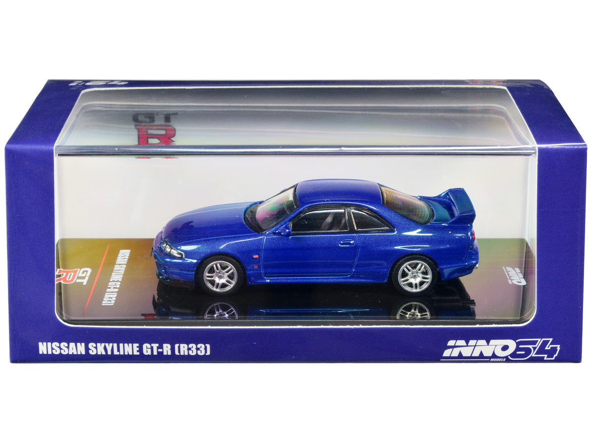 Nissan Skyline GT-R (R33) RHD (Right Hand Drive) Bayside Blue Metallic 1/64 Diecast Model Car by Inno Models-0