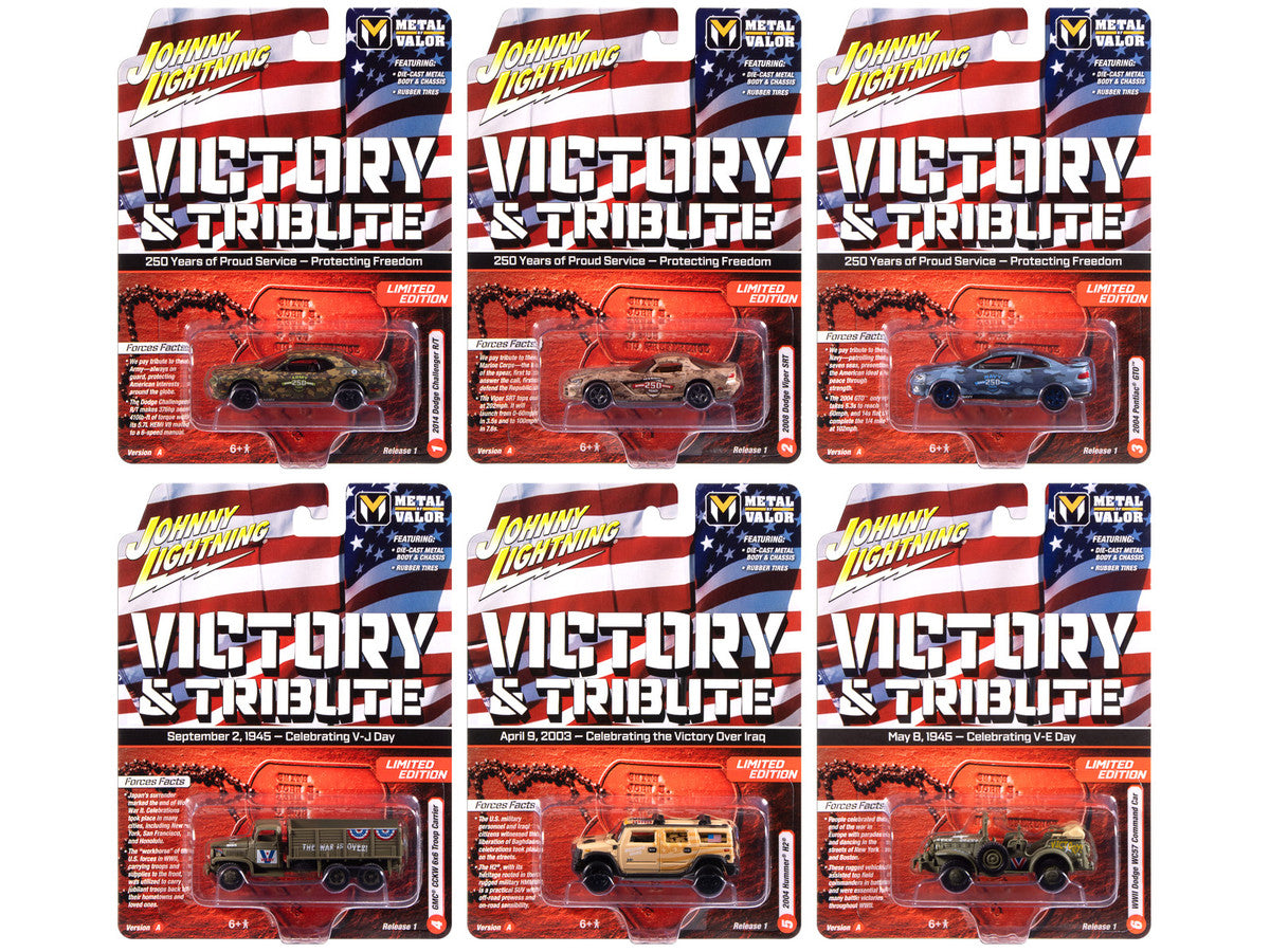 "Military" Set A of 6 pieces 2025 Release 1 Limited Edition Diecast Models by Johnny Lightning-0