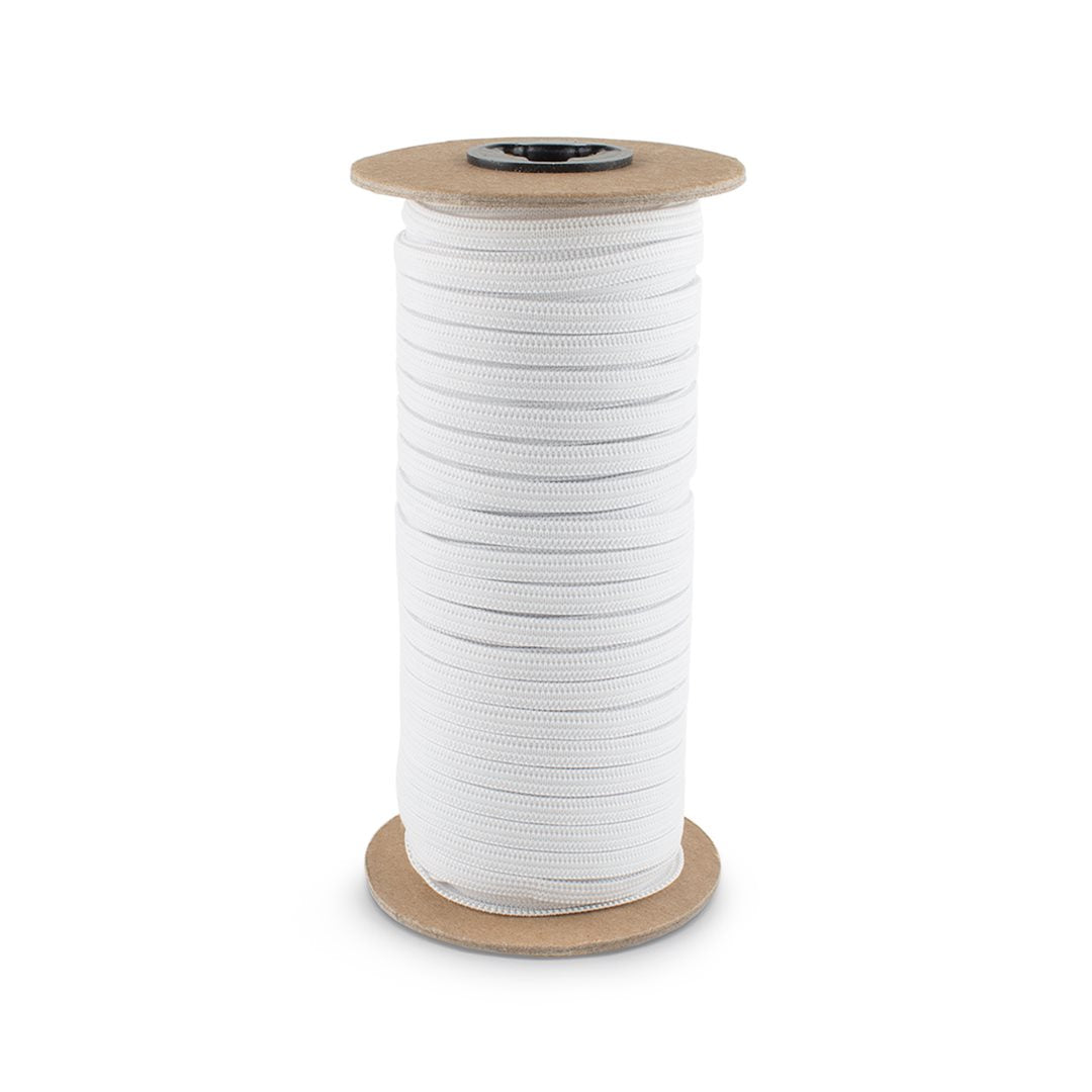 1/2" White Knitted Elastic Band - Case of 30 Rolls - 4,320 Yards-0