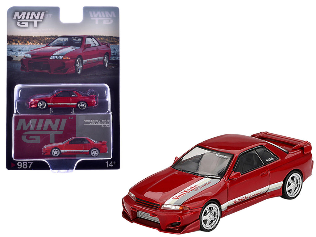 Nissan Skyline GT-R (R32) RHD (Right Hand Drive) "Veilside Combat C-I" Gem Red Metallic Limited Edition 1/64 Diecast Model Car by Mini GT-3