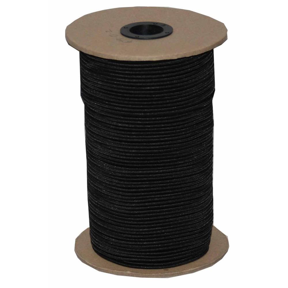 1/2" Black Braided Elastic Band Roll - 144 Yard Roll-0