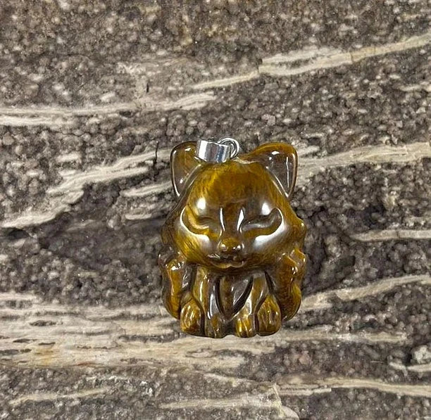 9 Tail Fox, Gemstone Pendants, 23x31mm (1pc)-6