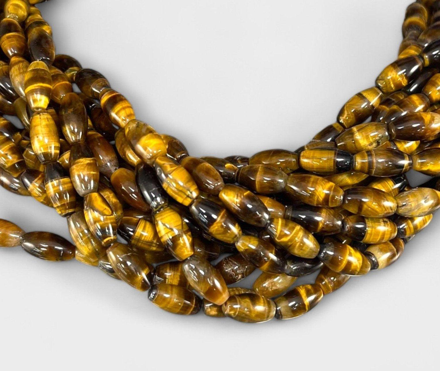 Yellow Tiger Eye Barrel 6x11mm-0